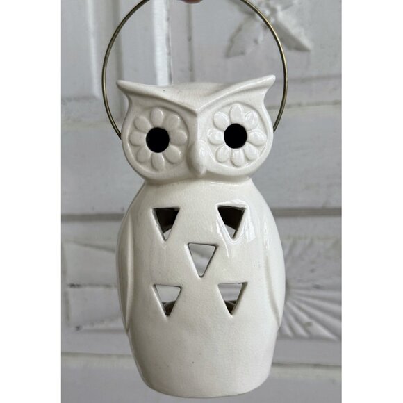 Vintage 1970s Lego Japan White Owl Hanging Tea Light Candle Holder - Picture 2 of 13